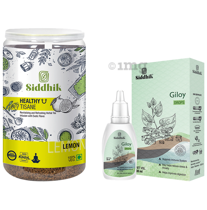 Siddhik Healthy Tisane Tea (250gm Each) Lemon With Free Siddhik Giloy Drops 30 ml