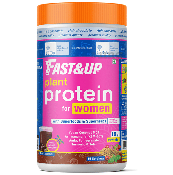 Fast&Up Plant Protein for Women | Powder for Immunity, Weight Management & Hormonal Balance Rich Chocolate