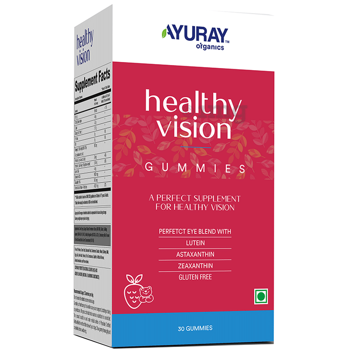 Ayuray Organics Healthy Vision Gummies (30 Each) Strawberry