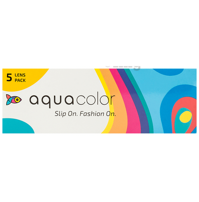 Aquacolor Daily Disposable Colored Contact Lens with UV Protection Optical Power -1 Icy Blue