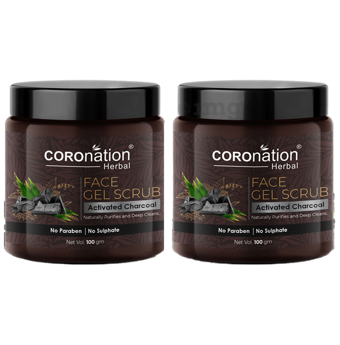Coronation Herbal Activated Charcoal Face Gel Scrub (100gm Each)