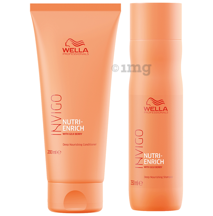 Wella Combo Pack of Invigo Nutri Enrich Deep Nourishing Conditioner & Shampoo (200ml Each)