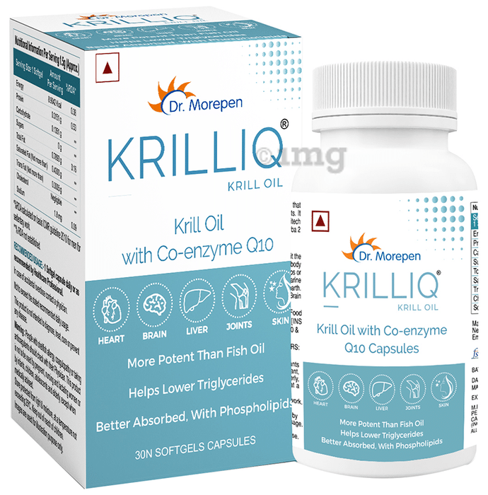 Dr. Morepen Krilliq Krill Oil with Co-Enzyme Q10 Softgel Capsule