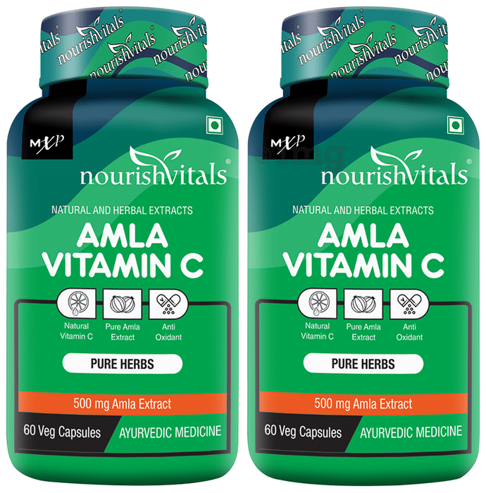 NourishVitals Amla Vitamin C 500mg Veg Capsule (60 Each)