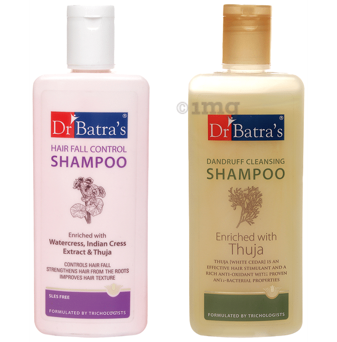 Dr Batra's Combo Pack of Hair Fall Control Shampoo and Dandruff Cleansing Shampoo (200ml Each)