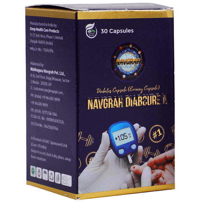 Navgrah Diabcure N Diabetes Capsule (Evening Capsule)