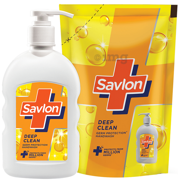 Savlon Combo Pack of Germ Protection Handwash 200ml & Refill Pouch 175ml Deep Clean