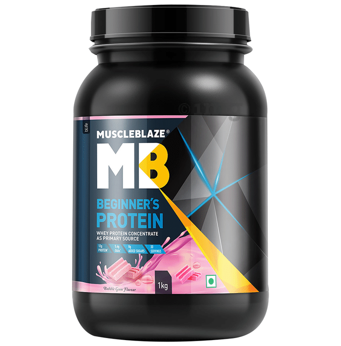 MuscleBlaze MB Beginner's Whey Protein Concentrate Powder Bubblegum
