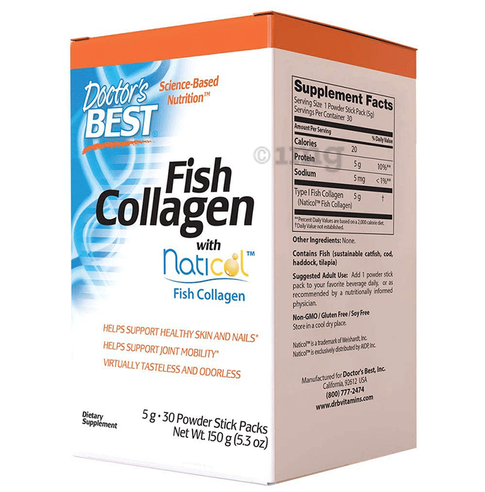 Doctor's Best Fish Collagen with Naticol Powder Sticks | Supports Healthy Skin, Nails & Joints