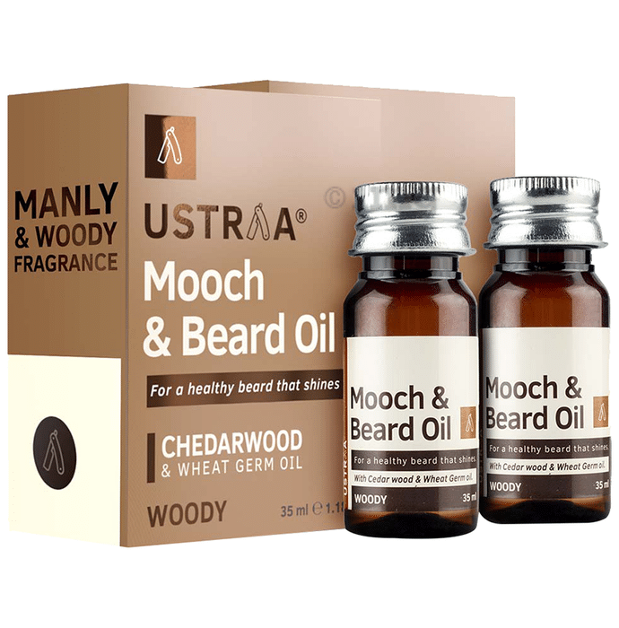 Ustraa Mooch & Beard Oil (35ml Each)