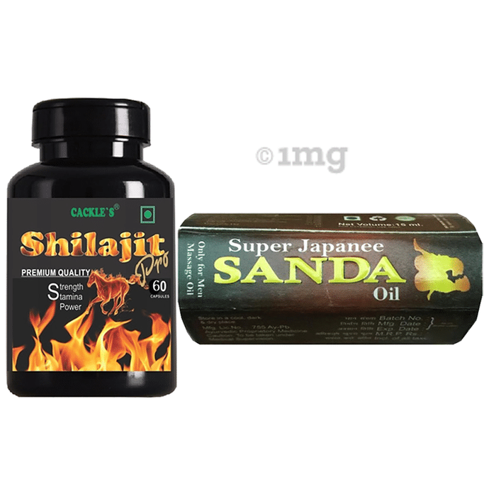 Cackle's Combo Pack of Super Japanee Sanda Oil 15ml & Shilajit Pro 60 Capsule