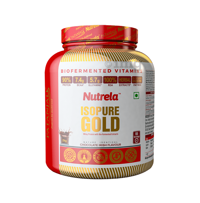 Patanjali Nutrela Isopure Gold Whey Protein with Bio-Fermented Extracts Chocolate Irish