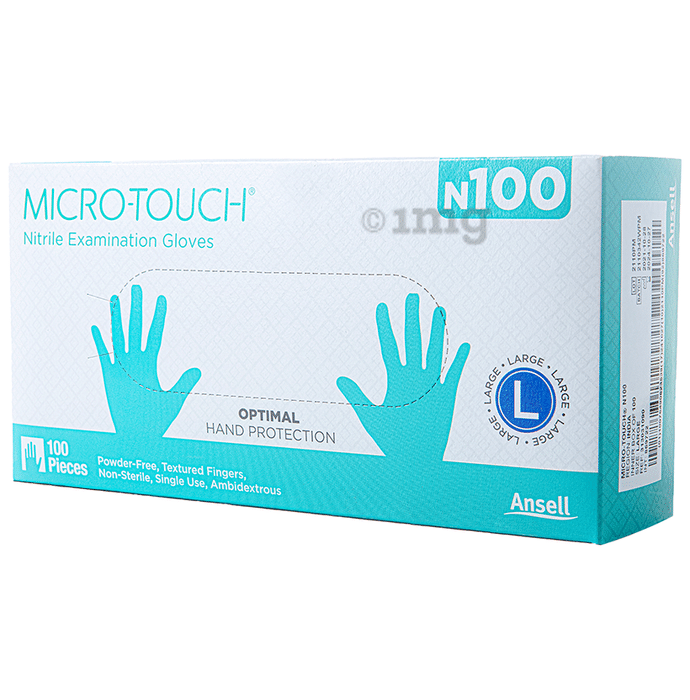 Ansell N 100 Micro-Touch Nitrile Examination Gloves (100 Each) Large