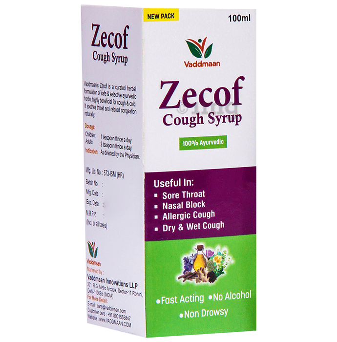 Vaddmaan Zecof Herbal Cough Syrup (4*100ml Each)