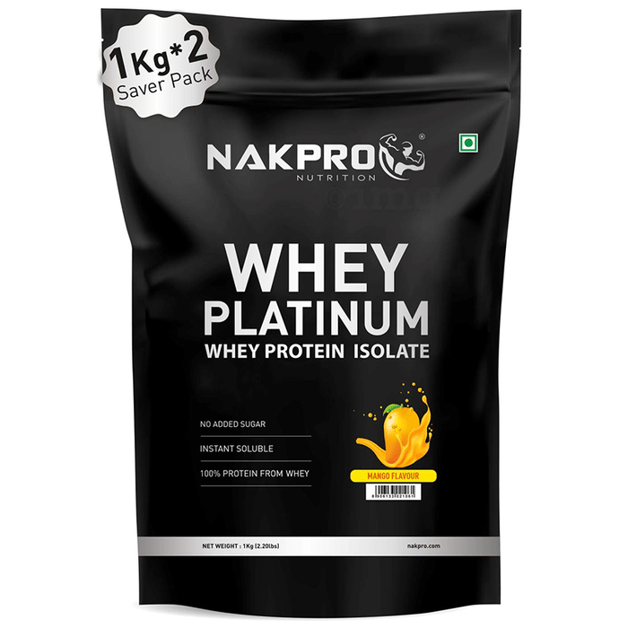 Nakpro Nutrition Whey Platinum Whey Protein Isolate (1kg Each) Mango