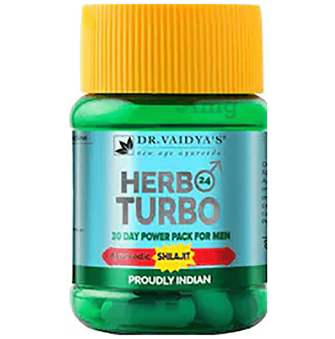 Dr. Vaidya's Herbo24Turbo - Ayurvedic Capsules For Male Sexual Wellness (30 Each)