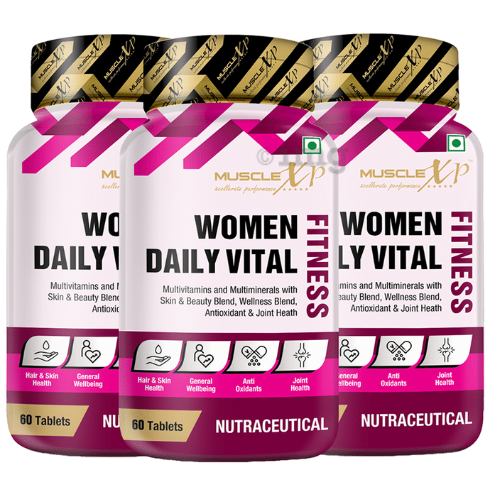 MuscleXP Women Daily Vital Fitness Multivitamins & Multiminerals Tablet (60 Each)