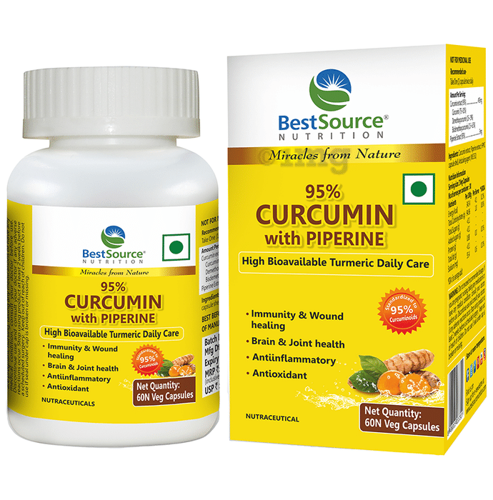 BestSource Nutrition 95% Curcumin with Piperine Veg Capsule