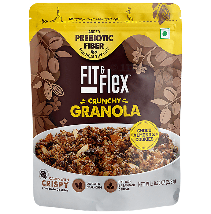 Fit & Flex Granola Oat Rich Breakfast Cereal with Real Fruits Choco Almond & Cookies