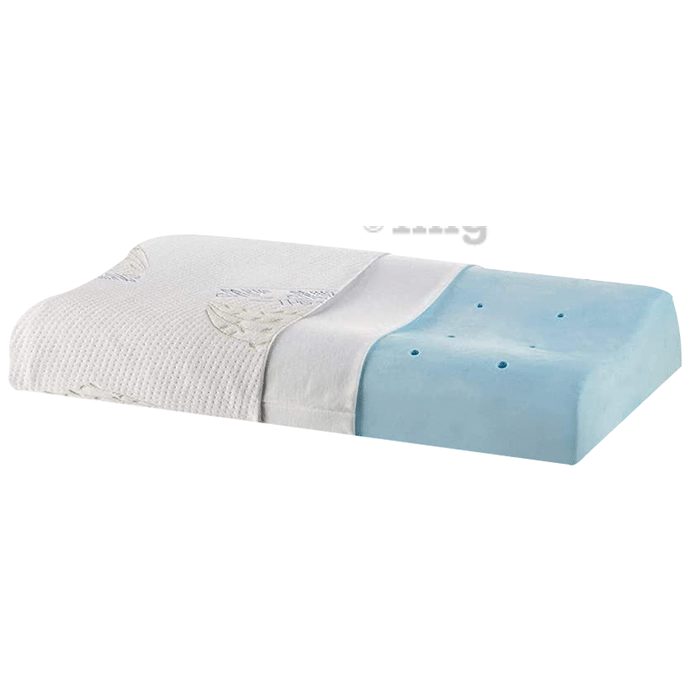 The White Willow Cervical Orthopedic Memory Foam Cooling Gel Contour Pillow Small