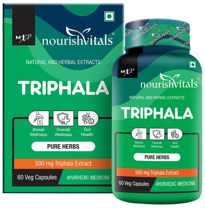 NourishVitals Triphala 500mg Veg Capsule (60 Each)