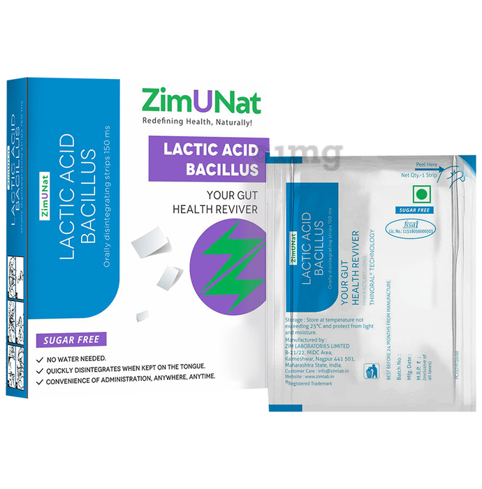 ZimUNat Lactic Acid Bacillus 150ms Orally Disintegrating Strip Sugar Free