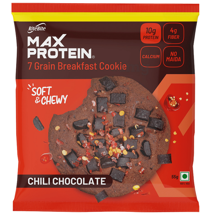 RiteBite Max Protein Cookie (55gm Each) Chili Chocolate
