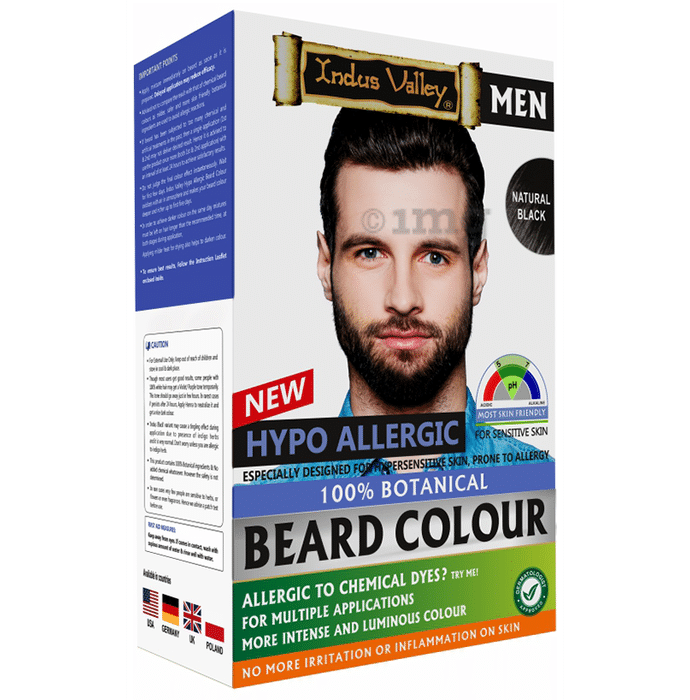 Indus Valley Hypo Allergic Men Beard Colour Natural Black