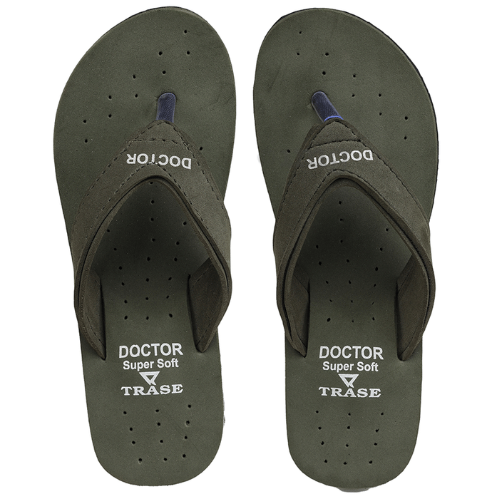 Trase Doctor Ortho Slippers for Women & Girls Light weight, Soft Footbed with Flip Flops 4 UK Olive Green