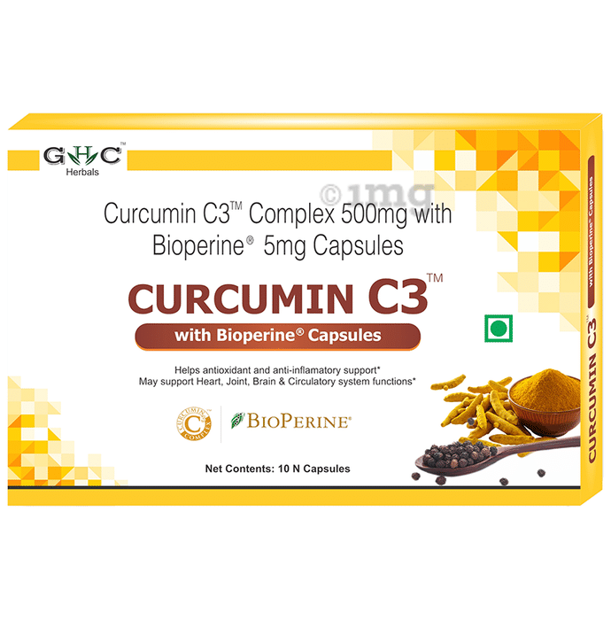 GHC Herbals Curcumin C3 with Bioperine Capsule