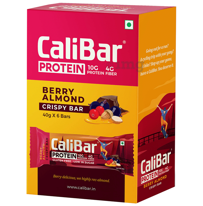 CaliBar Protein Crispy Bar (40gm Each) Berry Almond