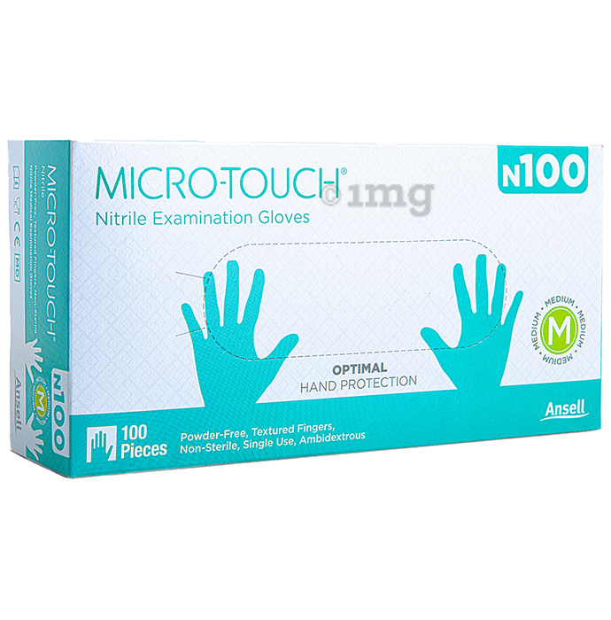 Ansell N 100 Micro-Touch Nitrile Examination Gloves (100 Each) Medium