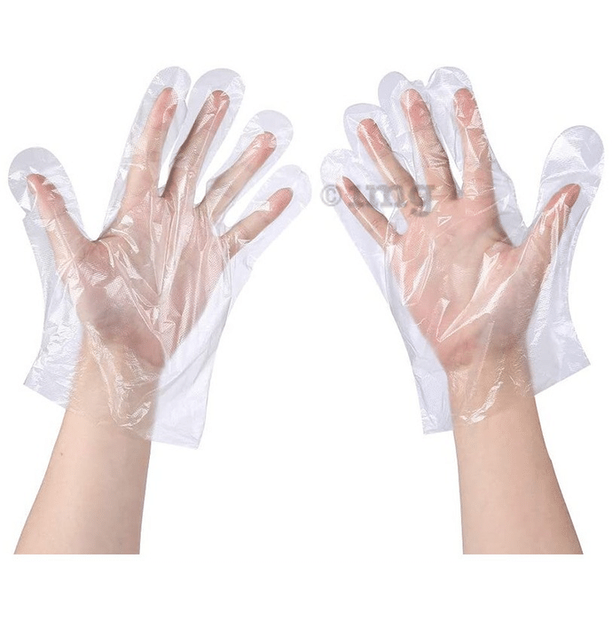 Fine Morning Pharma Transparent Disposable Plastic Hand Gloves Free Size
