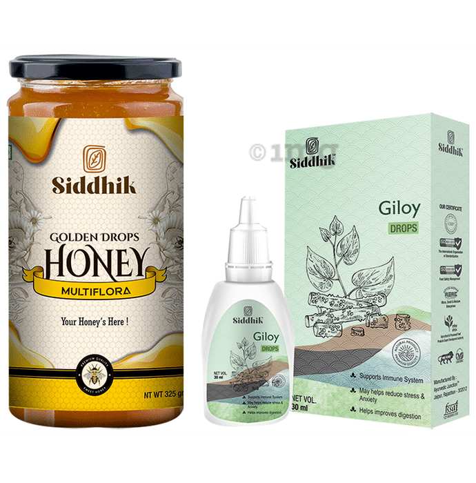 Siddhik Combo Pack of Golden Drops Multiflora Honey 325gm & Giloy Drop 30ml