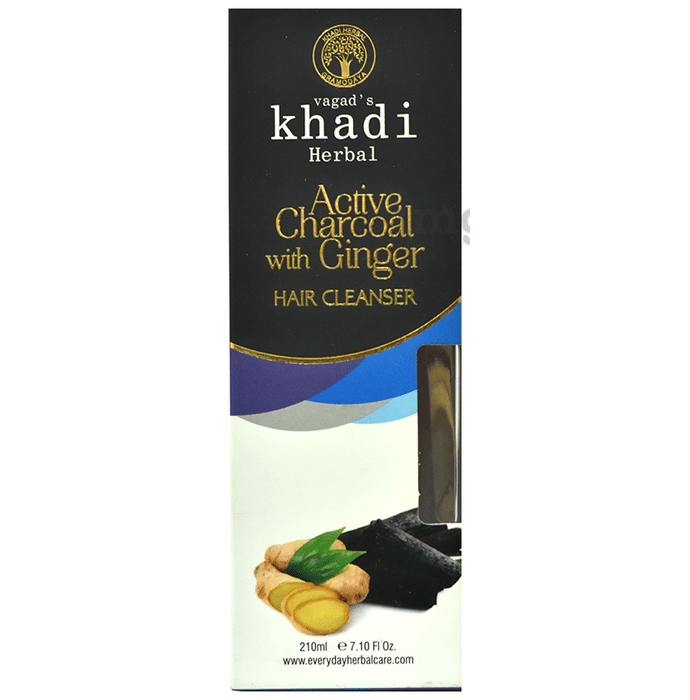Vagad's Khadi Herbal Hair Cleanser Active Charcoal with Ginger