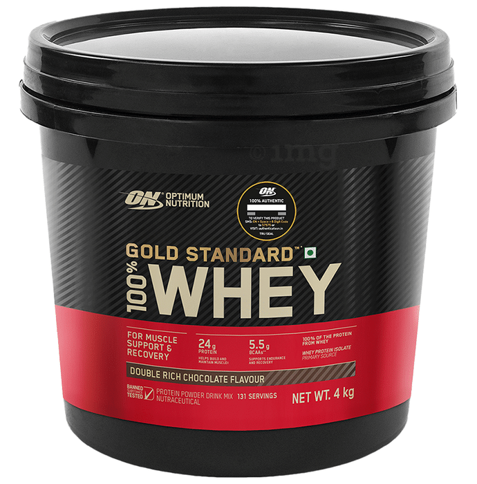 Optimum Nutrition (ON) Gold Standard 100% Whey Protein for Muscle Recovery | No Added Sugar | Flavour Powder Double Rich Chocolate