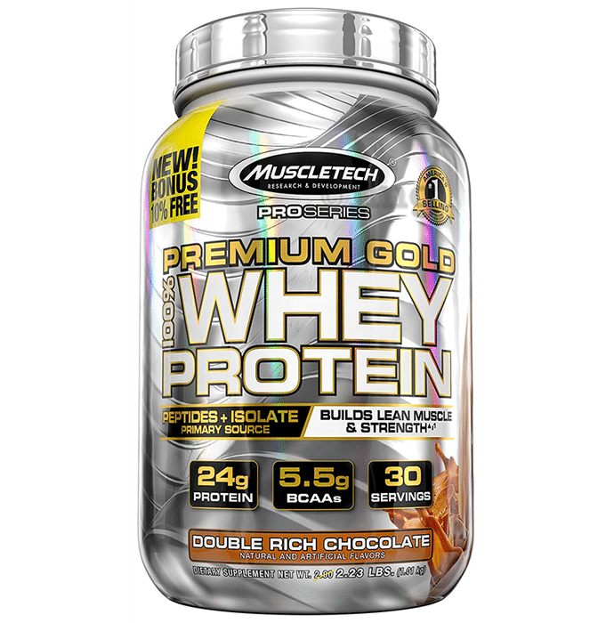 Muscletech Pro Series Premium Gold 100% Whey Protein Powder Double Rich Chocolate