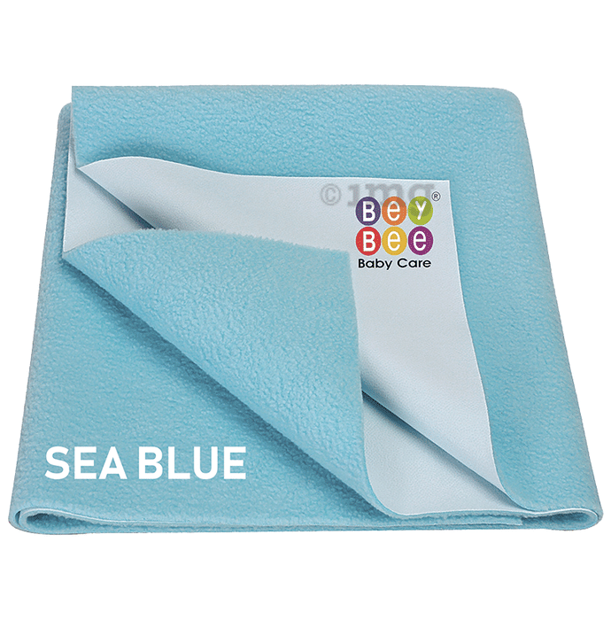 Bey Bee Waterproof Mattress Protector Sheet for Babies and Adults (140cm X 100cm) Large Sea Blue