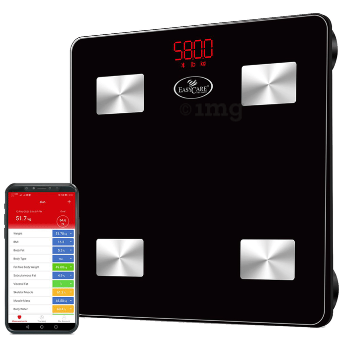 EASYCARE EC3141 Smart Bluetooth Body Fat Monitor BMI Scale Black