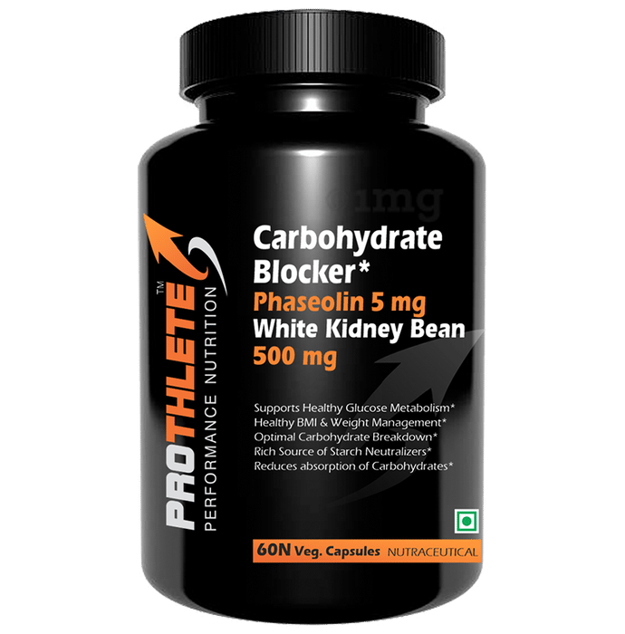 Prothlete Carbohydrate Blocker Phasoeolin 5mg White Kidney Bean 500mg Veg Capsule