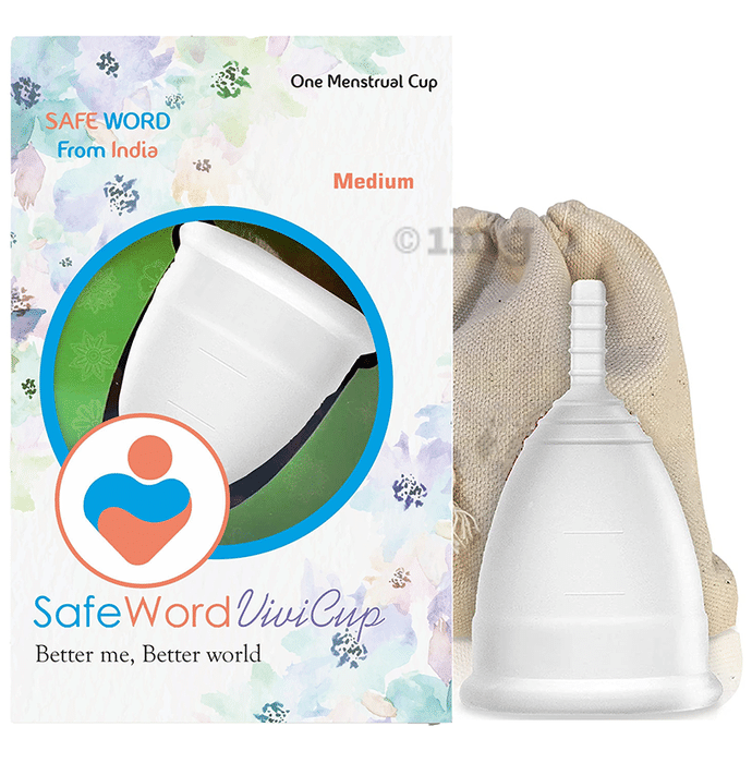 SafeWord Vivi Cup Premium Menstrual Cup Medium Transparent