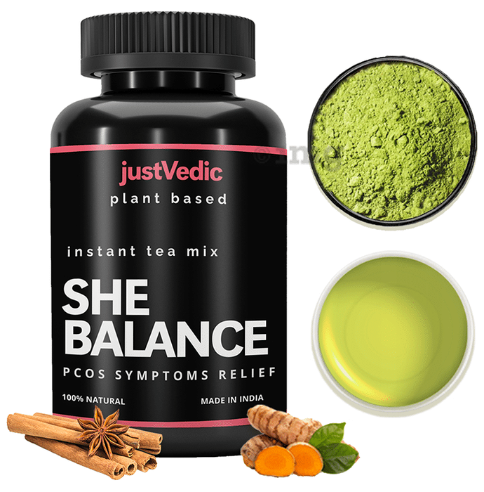 Just Vedic Plant Based Instant Tea Mix She Balance Pcos Symptoms Relief