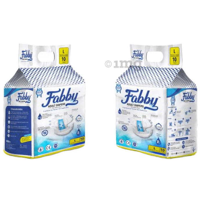 Fabby Fabby Adult Diaper (10 Each) Large
