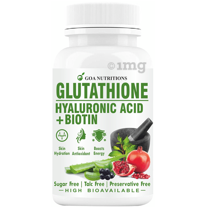 Goa Nutritions Glutathione Hyaluronic Acid + Biotin Tablet Sugar Free