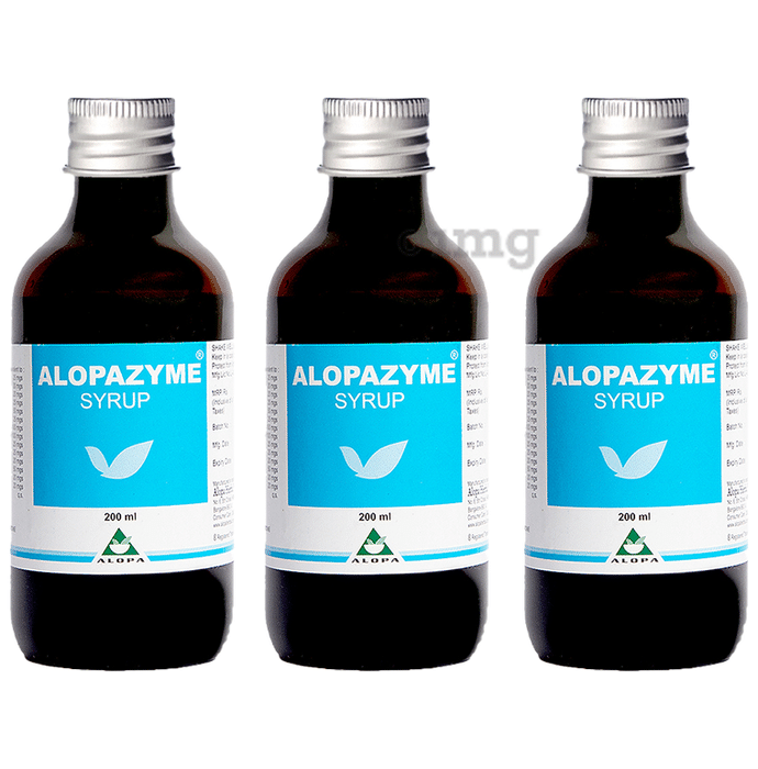 Alopazyme Syrup for Bloating, Indigestion and Gastric Relief  (200ml Each)