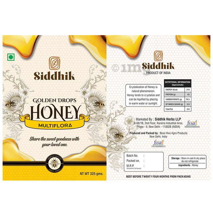 Siddhik Combo Pack of Golden Drops Multiflora Honey 325gm & Ajwain Drop 30ml