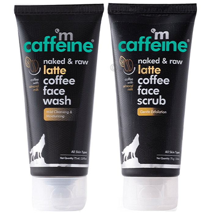 mCaffeine Face Care Kit for Winters (Latte Coffee Face Wash 75ml & Latte Coffee Face Scrub 75gm)