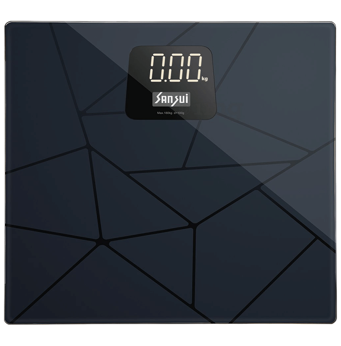 Sansui Digital Bathroom Scale with White LED Display 180kg Black