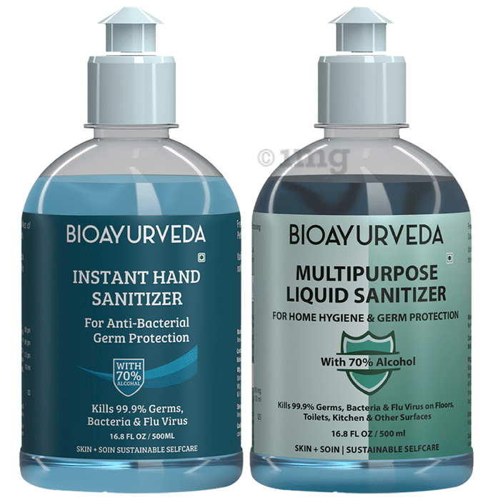 Bioayurveda Combo Pack of Instant Hand Sanitizer 500gm & Multipurpose Liquid Sanitizer 500ml