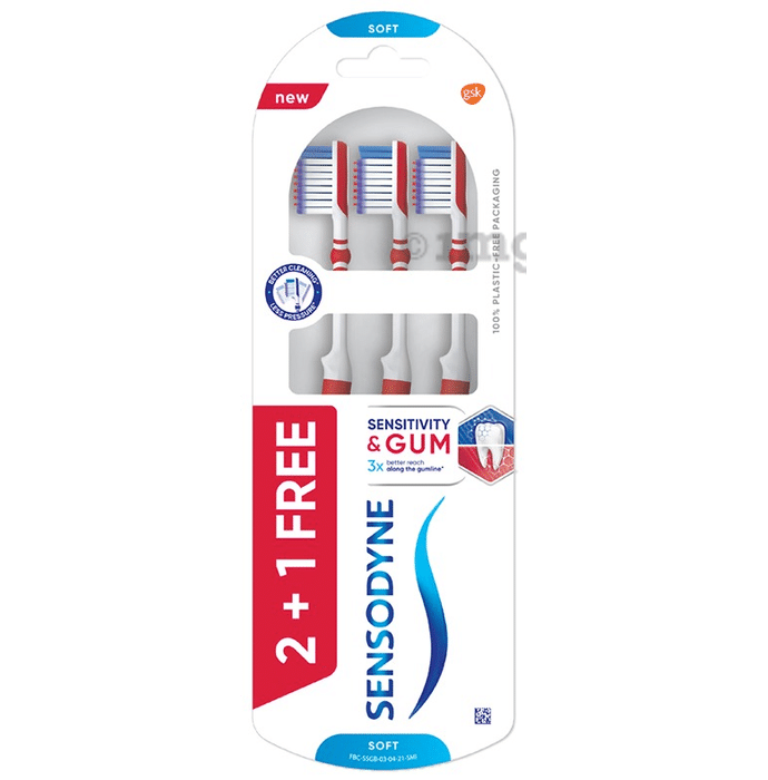Sensodyne Sensitivity & Gum Toothbrush Soft, 2+1 Free